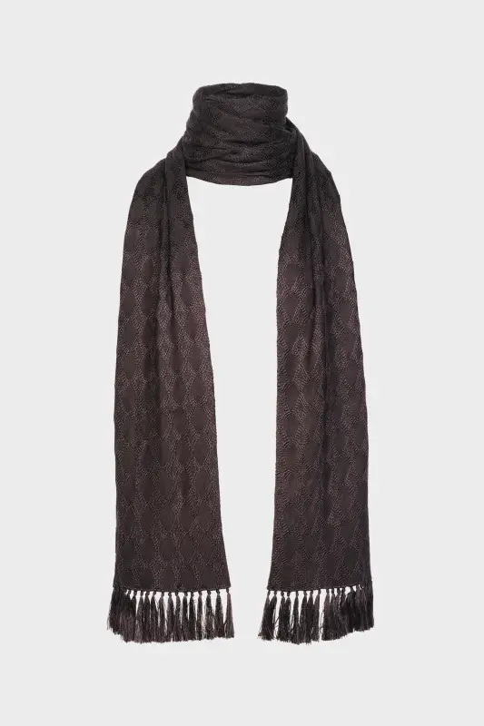 Maison Margiela Black Silk Long Knitted Scarf Black online