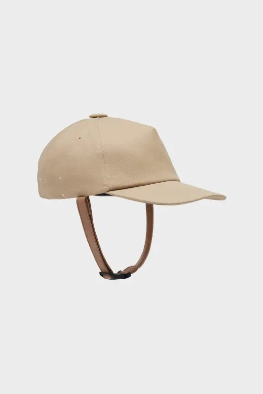 Maison Margiela Mens Brown Cotton Riding Cap Pink beige online