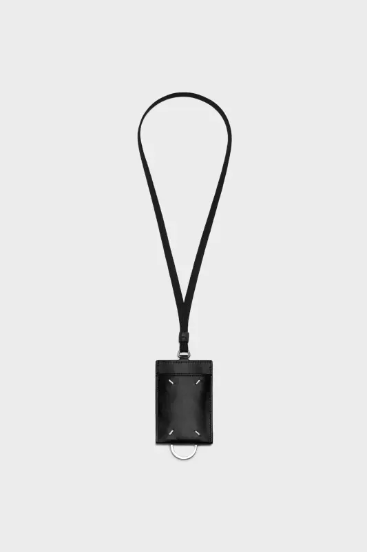 Maison Margiela Black Card Holder with Keywring and Lace Black online