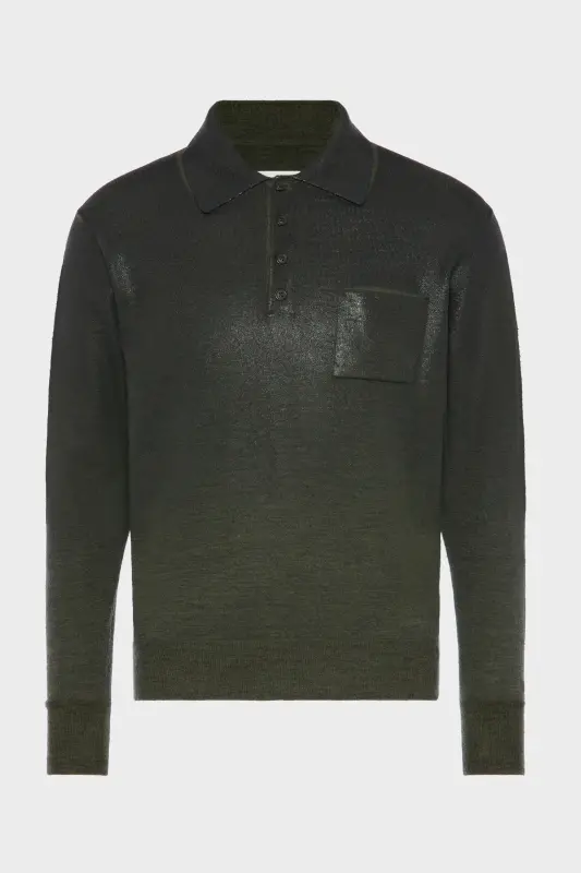 Maison Margiela Foil print wool sweater Green online