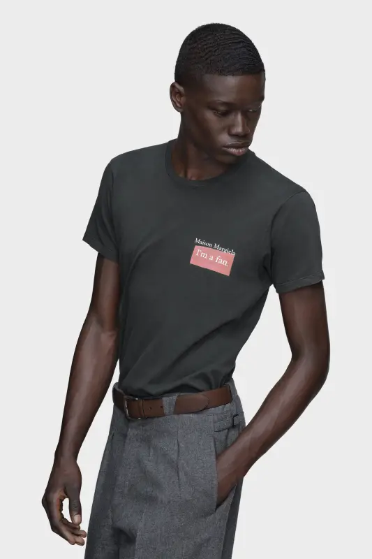 Maison Margiela Mens Gray Cotton Crystal Hotel T-Shirt Charcoal online