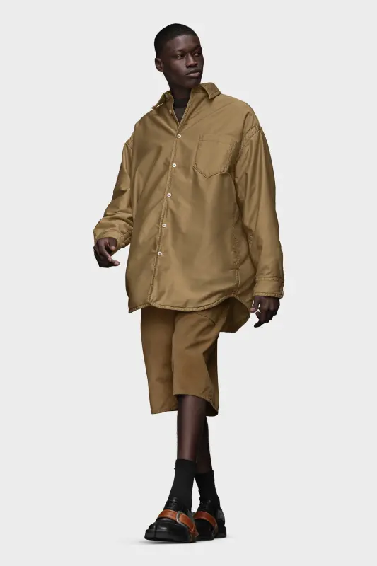Maison Margiela Padded Satin Cotton Shirt Camel online