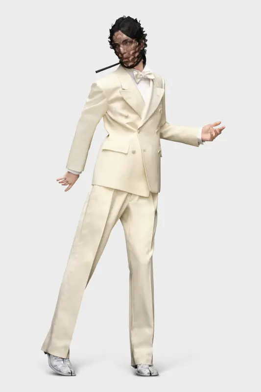 Maison Margiela White Silk Double-breasted Blazer White online