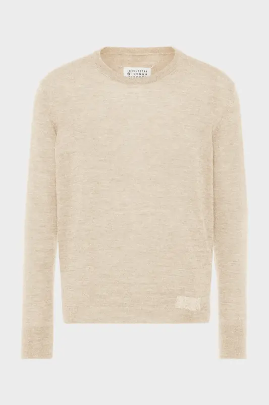 Maison Margiela Wool-blend patch sweater Pink beige online