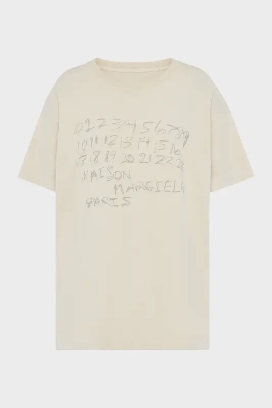 Maison Margiela Numerical cotton T-shirt Sand online