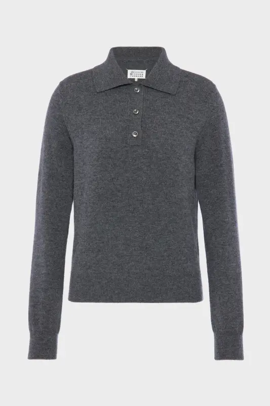 Maison Margiela Polo Knit Top Dark grey online
