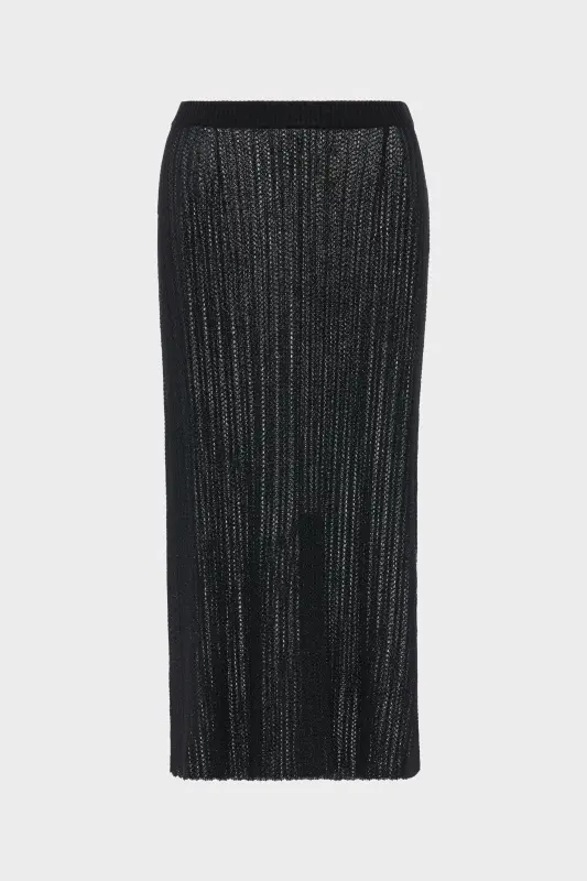Maison Margiela Ribbed knit midi skirt Black online