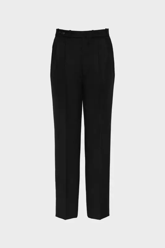 Maison Margiela Womens Black 100% Wool Pleated Trousers Black online