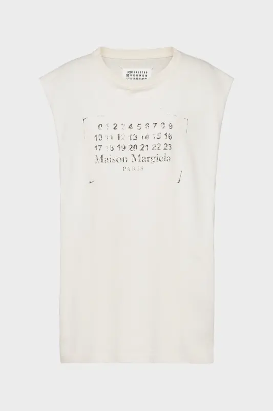 Maison Margiela Womens Yellow Cotton Sleeveless Top Cream online