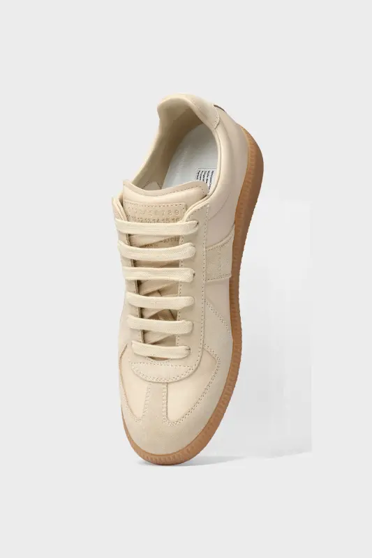 Maison Margiela Beige Leather Lace-up Replica Sneakers Beige online