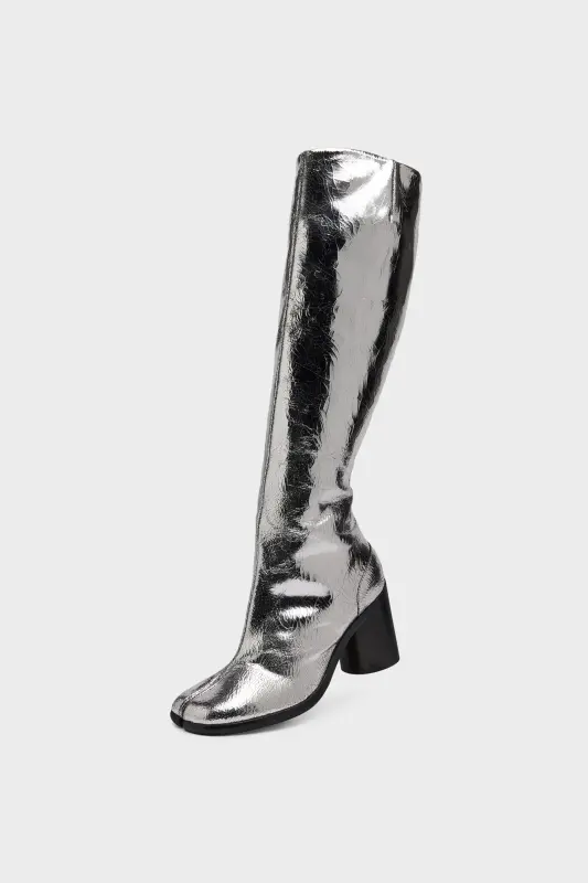 Maison Margiela Tabi Broken Mirror Boots 8 cm Heel Silver online