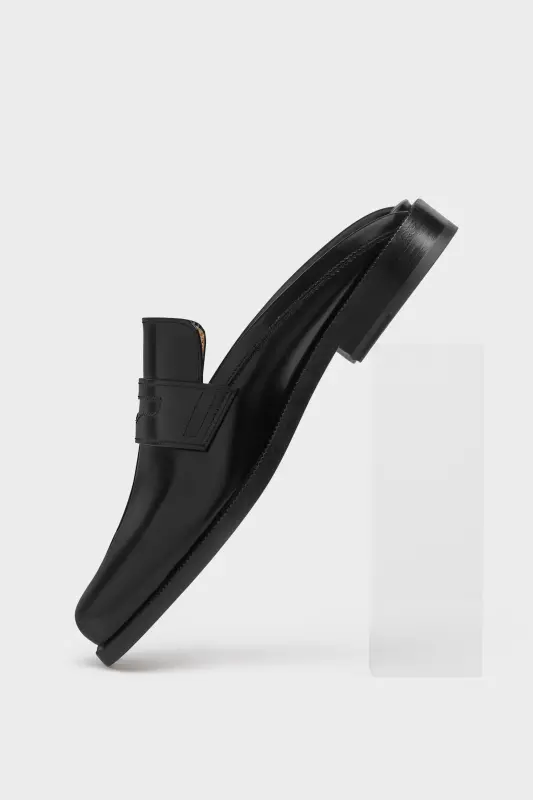 Maison Margiela Womens Black Leather Tabi City Loafer Mules Black online